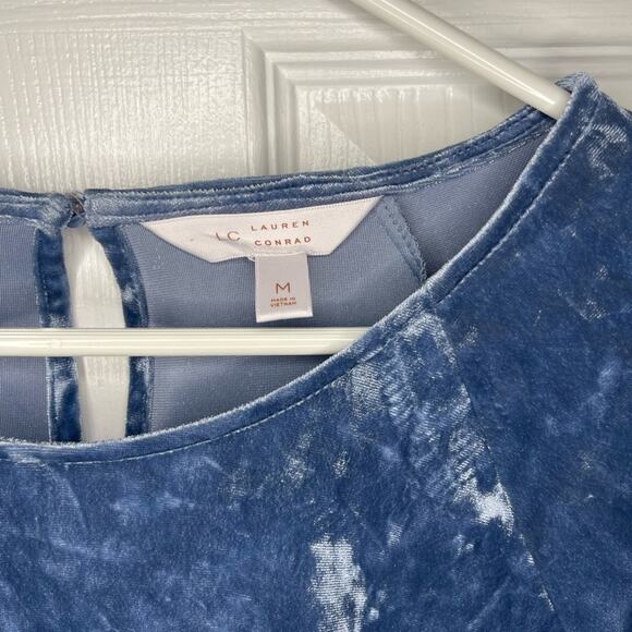 LC Lauren Conrad medium long sleeve blue velvet soft retro - Picture 4 of 4